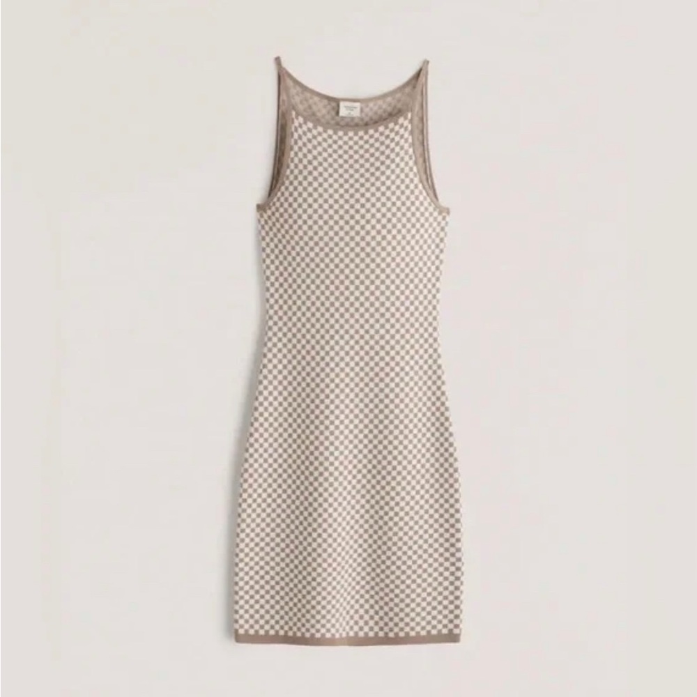 NWT Abercrombie & Fitch Tan Jacquard Dress Size Small Tall